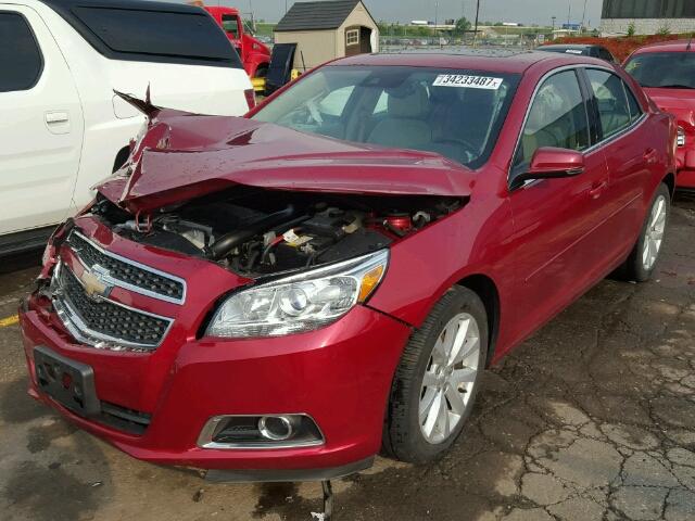 1G11G5SXXDF201228 - 2013 CHEVROLET MALIBU 3LT RED photo 2