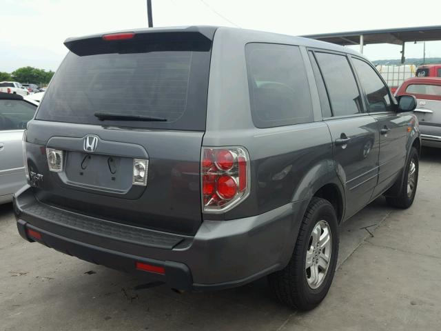 5FNYF28107B022313 - 2007 HONDA PILOT LX GRAY photo 4