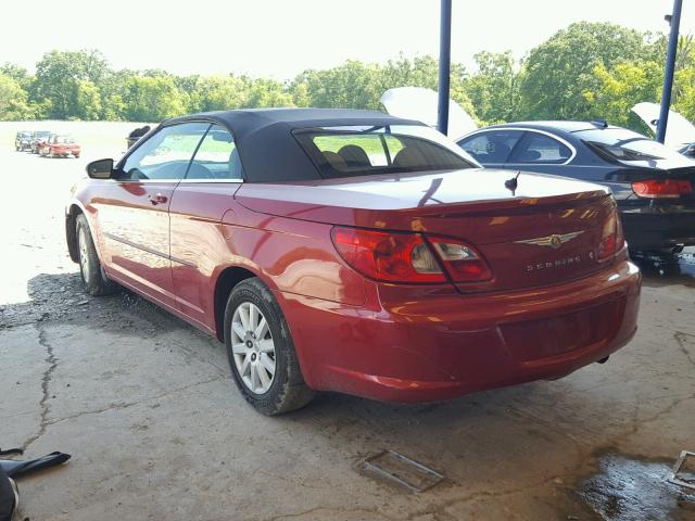 1C3LC45K58N674184 - 2008 CHRYSLER SEBRING BURGUNDY photo 3