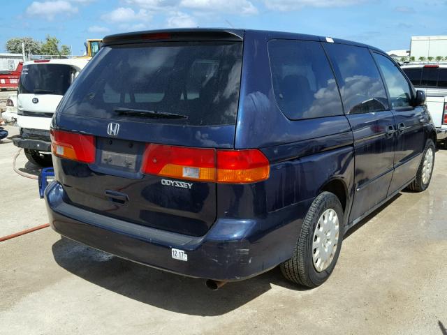 5FNRL185X4B125017 - 2004 HONDA ODYSSEY LX BLUE photo 4