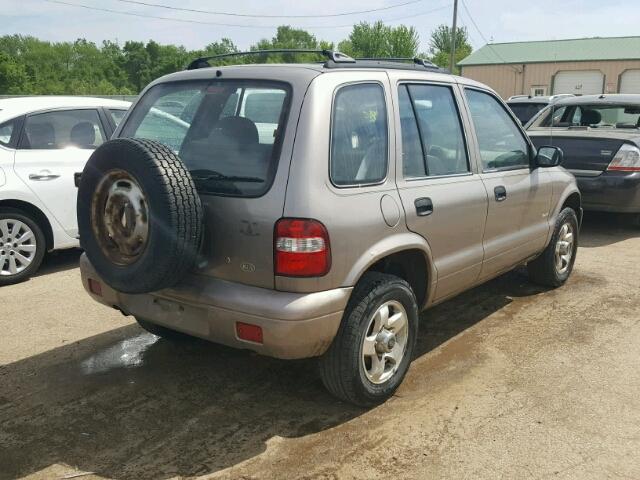 KNDJA723715082671 - 2001 KIA SPORTAGE BEIGE photo 4