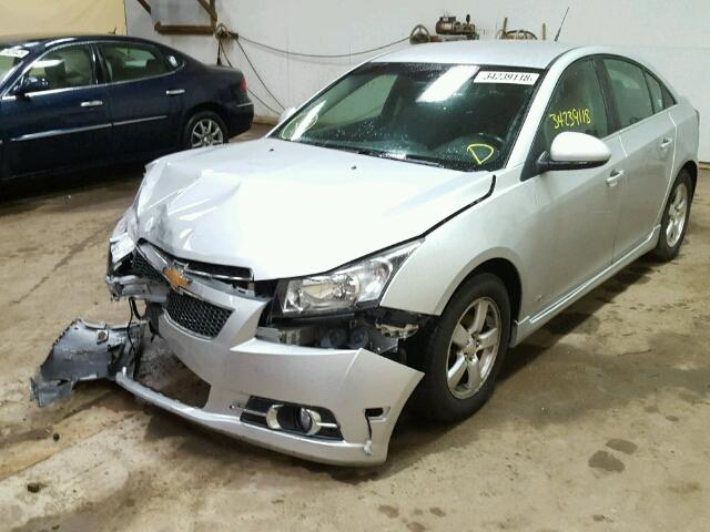 1G1PF5SC3C7146477 - 2012 CHEVROLET CRUZE LT SILVER photo 2