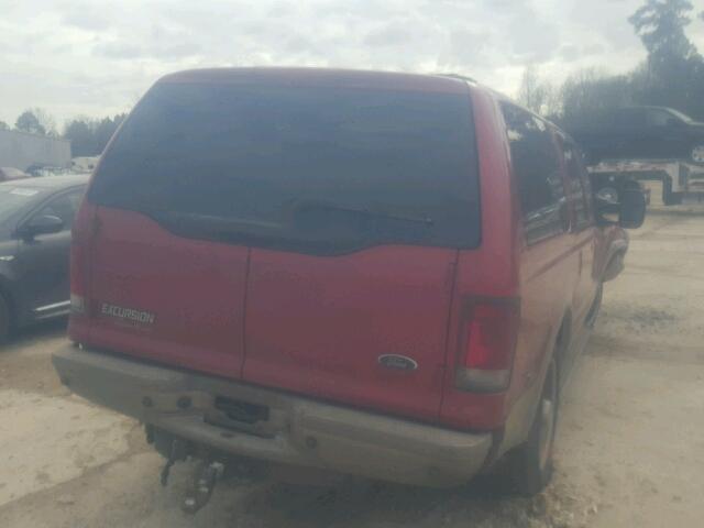 1FMNU44F13EA24231 - 2003 FORD EXCURSION RED photo 4