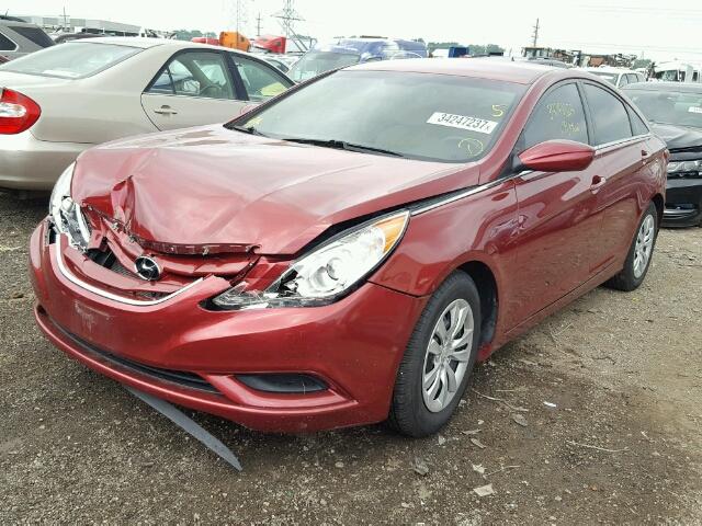 5NPEB4AC2BH078754 - 2011 HYUNDAI SONATA GLS RED photo 2