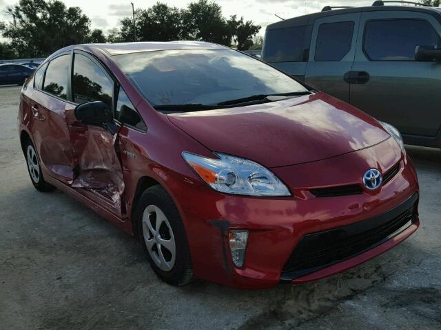 JTDKN3DU5C1584354 - 2012 TOYOTA PRIUS RED photo 1