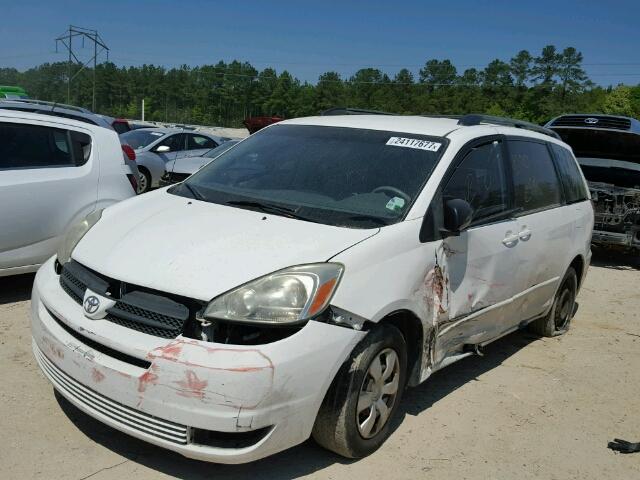 5TDZA23C15S369881 - 2005 TOYOTA SIENNA CE/ WHITE photo 2