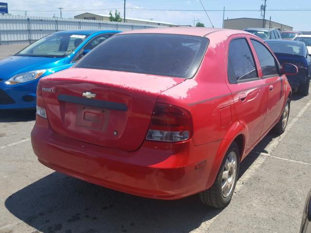 KL1TJ52614B193317 - 2004 CHEVROLET AVEO LS RED photo 4