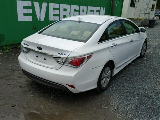 KMHEC4A4XFA138956 - 2015 HYUNDAI SONATA HYB WHITE photo 4