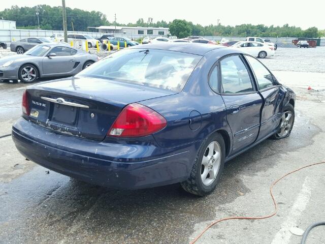 1FAFP53U11A284371 - 2001 FORD TAURUS SE BLUE photo 4