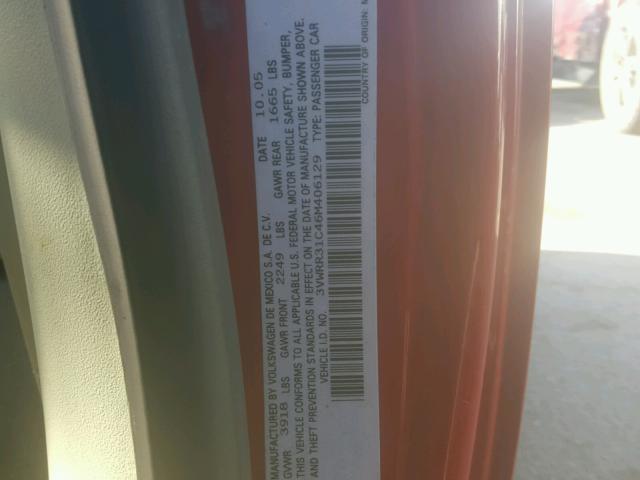 3VWRR31C46M406129 - 2006 VOLKSWAGEN NEW BEETLE წითელი ფოტო 10