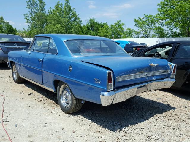 118377W1102306 - 1967 CHEVROLET NOVA BLUE photo 3