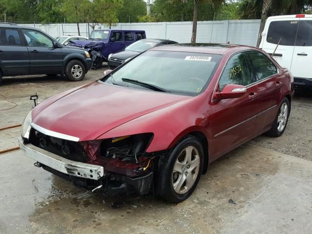 JH4KB16515C021231 - 2005 ACURA RL RED photo 2