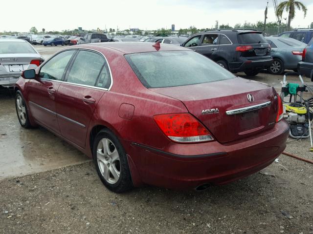 JH4KB16515C021231 - 2005 ACURA RL RED photo 3