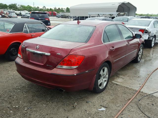 JH4KB16515C021231 - 2005 ACURA RL RED photo 4
