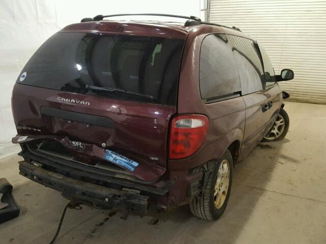 1D4GP25343B219256 - 2003 DODGE CARAVAN SE BURGUNDY photo 4