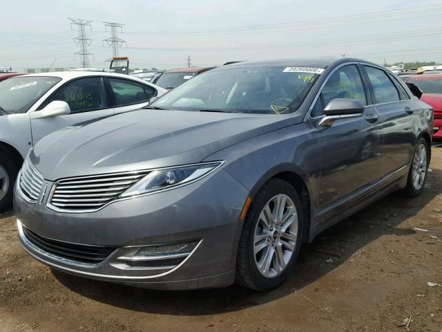 3LN6L2LU6ER814619 - 2014 LINCOLN MKZ HYBRID GRAY photo 2