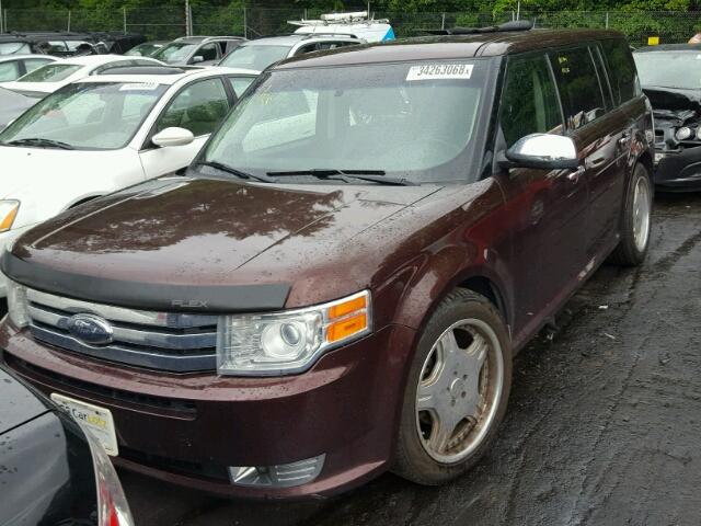 2FMHK6DT5ABB21526 - 2010 FORD FLEX LIMIT BROWN photo 2