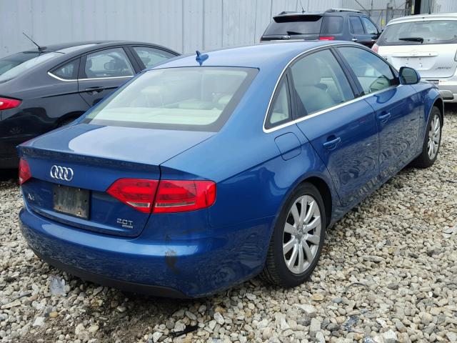 WAUSF78K59N046099 - 2009 AUDI A4 PREMIUM BLUE photo 4