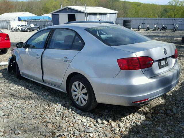 3VW2K7AJ1EM330816 - 2014 VOLKSWAGEN JETTA BASE 银色 照片 3
