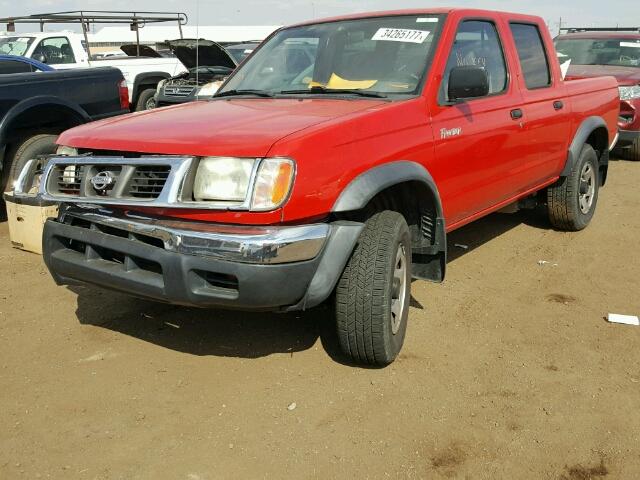 1N6ED27T0YC300358 - 2000 NISSAN FRONTIER X RED photo 2