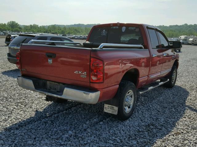 1D7KS28A37J615390 - 2007 DODGE RAM 2500 S MAROON photo 4