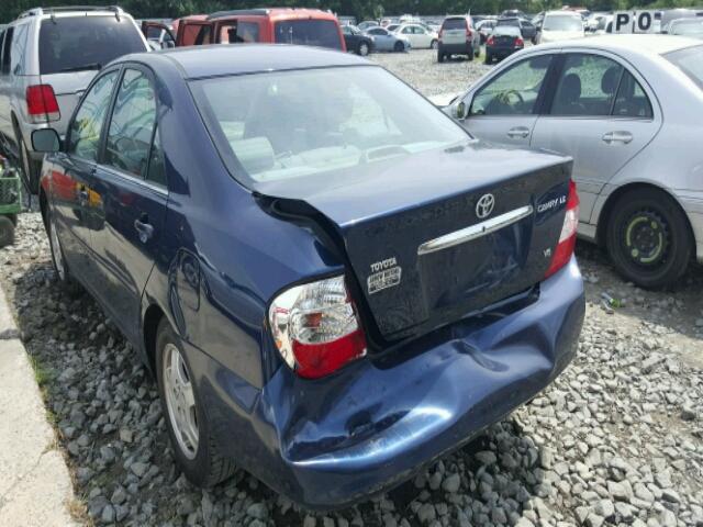 4T1BF32KX3U041140 - 2003 TOYOTA CAMRY LE BLUE photo 3