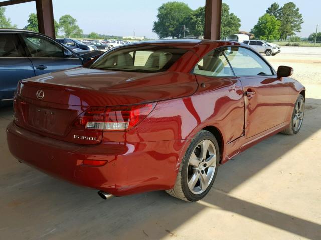 JTHFE2C28A2503722 - 2010 LEXUS IS 350 RED photo 4
