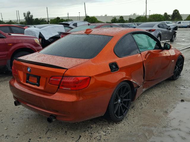 WBAKG7C59BE598287 - 2011 BMW 335 I ORANGE photo 4