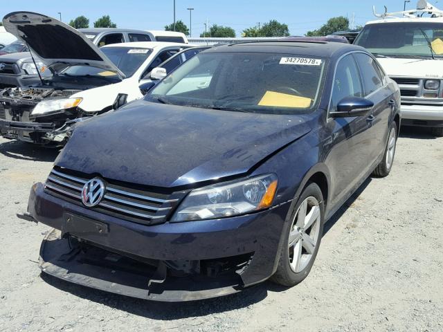 1VWBP7A35CC010593 - 2012 VOLKSWAGEN PASSAT SE BLUE photo 2