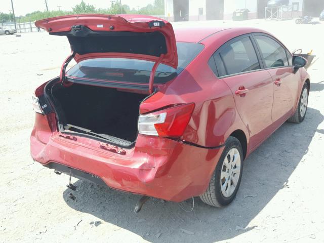 KNADM4A36D6300664 - 2013 KIA RIO LX RED photo 4