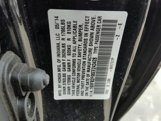 19XFB2F96EE243428 - 2014 HONDA CIVIC EXL Qara foto 10