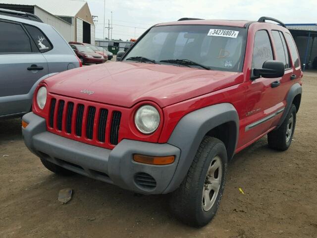 1J8GL48K72W207061 - 2002 JEEP LIBERTY SP RED photo 2