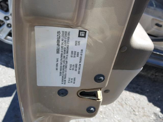 1G1ZT64894F178566 - 2004 CHEVROLET MALIBU MAX 金色 照片 10