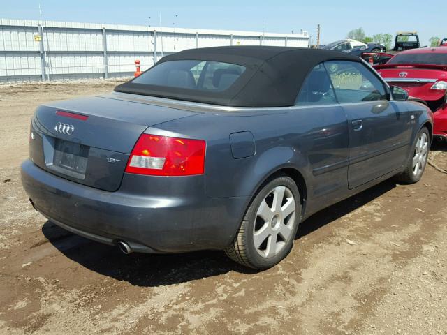 WAUAC48H96K007438 - 2006 AUDI A4 1.8 CAB GRAY photo 4