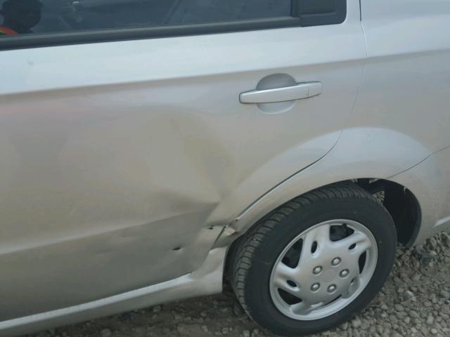 KL1TD5DE7BB214034 - 2011 CHEVROLET AVEO LS SILVER photo 9