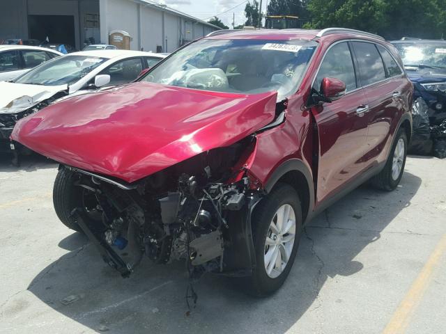 5XYPG4A38GG044455 - 2016 KIA SORENTO LX RED photo 2