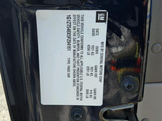 1G1ZT548X5F294161 - 2005 CHEVROLET MALIBU LS ლურჯი ფოტო 10