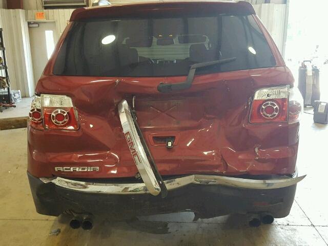 1GKKRRED6CJ323275 - 2012 GMC ACADIA SLT მუქწითელი ფოტო 9