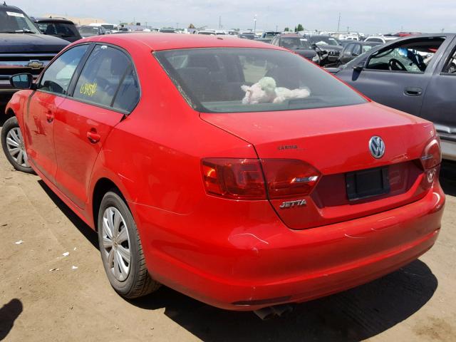 3VW2K7AJ0EM226172 - 2014 VOLKSWAGEN JETTA BASE 红色 照片 3