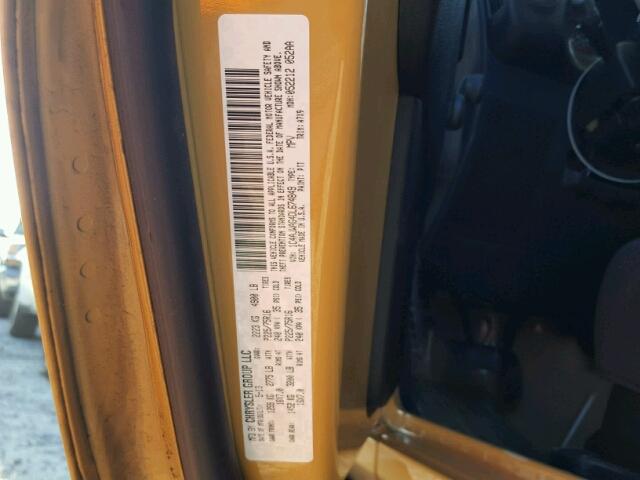 1C4AJWAG4DL674849 - 2013 JEEP WRANGLER S YELLOW photo 10