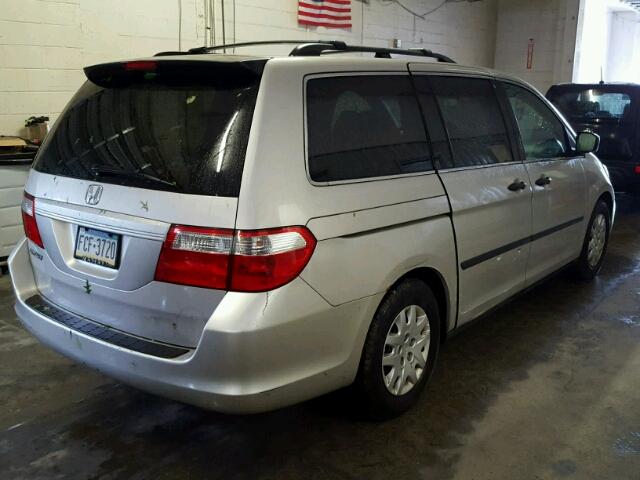 5FNRL38256B018395 - 2006 HONDA ODYSSEY LX SILVER photo 4