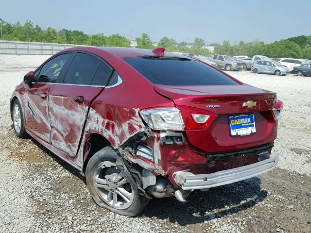 1G1BE5SMXH7157232 - 2017 CHEVROLET CRUZE LT RED photo 3