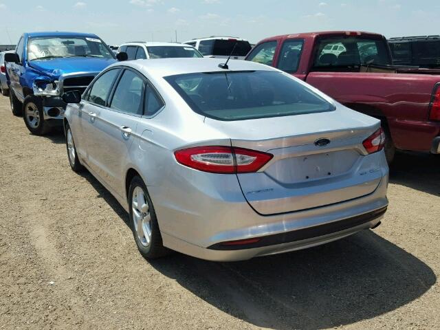 3FA6P0HD6ER126244 - 2014 FORD FUSION SE SILVER photo 3