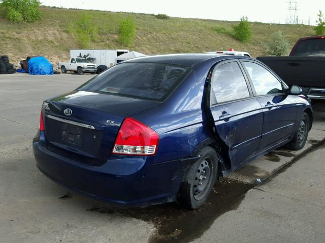 KNAFE221195636453 - 2009 KIA SPECTRA EX BLUE photo 4