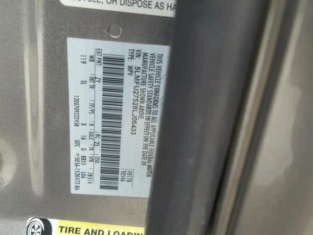 5LMFU27528LJ06433 - 2008 LINCOLN NAVIGATOR 灰色 照片 10