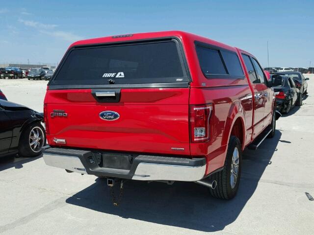 1FTEW1CF0GKF80973 - 2016 FORD F150 RED photo 4