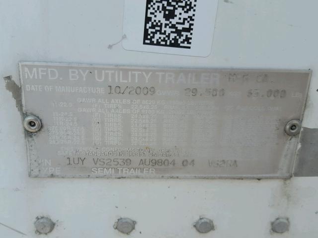 1UYVS2539AU980404 - 2010 UTILITY TRAILER WHITE photo 10