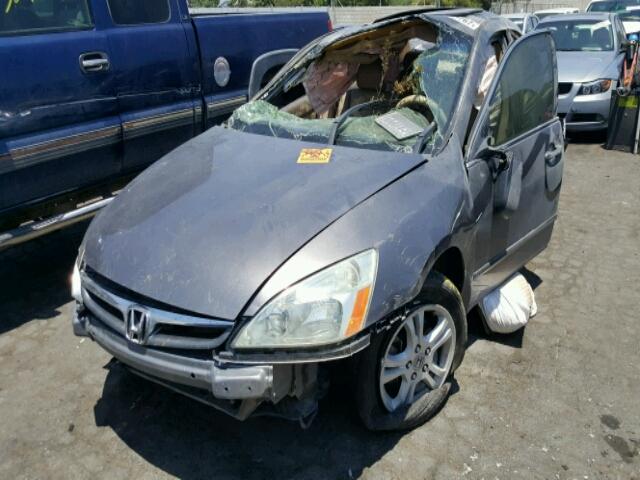 1HGCM56837A144255 - 2007 HONDA ACCORD EX GRAY photo 2