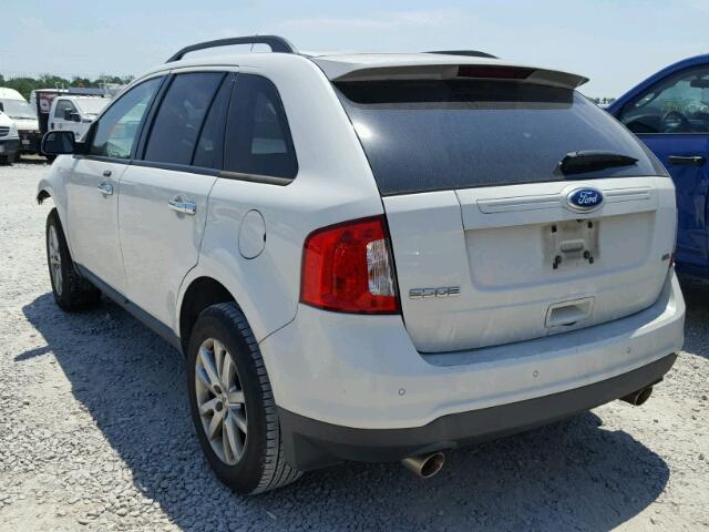 2FMDK3JCXBBB02277 - 2011 FORD EDGE SEL WHITE photo 3