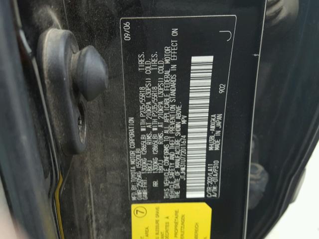 JTJHW31U772011674 - 2007 LEXUS RX 400H BLACK photo 10